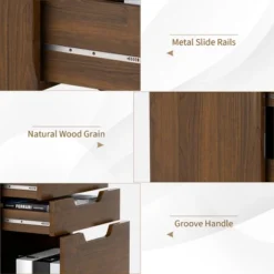 Costway 3 Drawer Rolling File Cabinet W/ Wheels Vertical Printer Stand Walnut -Furniture Sale Store GUEST 3a64c881 e920 4075 8a69 e426d96c577c
