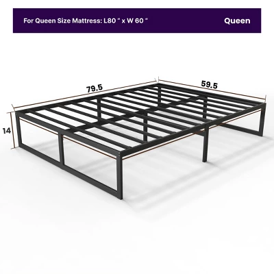 NapQueen Alpha Metal Platform Bed Frame 14" Height 2 NapQueen Alpha Metal Platform Bed Frame 14" Height - Image 2
