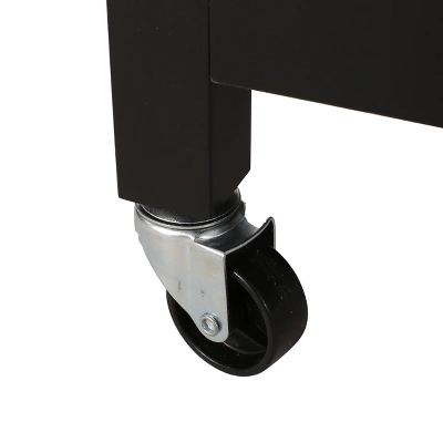 Byway Contemporary Kitchen Cart With Wheels Black/Natural - Christopher Knight Home 5 Byway Contemporary Kitchen Cart With Wheels Black/Natural - Christopher Knight Home - Image 5