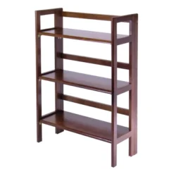 38.54" 3pc Torino Set Folding Bookshelf With Fabric Basket Espresso Brown - Winsome