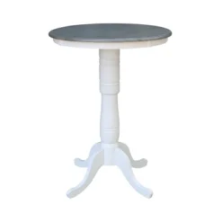 Ronin Round Pedestal Table White/Heather Gray - International Concepts -Furniture Sale Store GUEST 3ccd8a08 a25f 4c91 a957 c7d191e86a2c