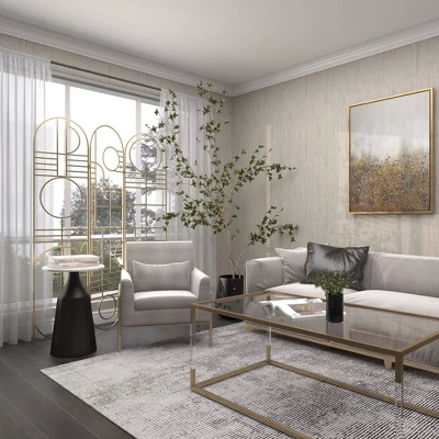 Modern Metal Room Divider Screen Gold - Olivia & May 14 Modern Metal Room Divider Screen Gold - Olivia & May - Image 14