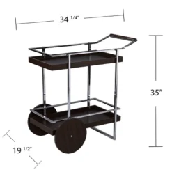 Oneots Rolling Bar Cart Brown/Chrome - Aiden Lane -Furniture Sale Store GUEST 3df221c4 1b0f 4309 baf8 fe38d90fde51