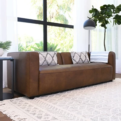 Alexander Top Grain Leather Sofa Brown - Abbyson Living 2 Alexander Top Grain Leather Sofa Brown - Abbyson Living - Image 2