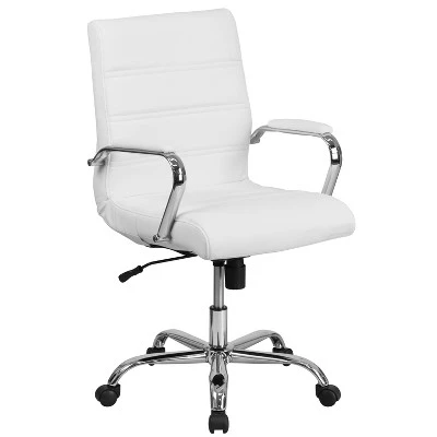 Emma And Oliver Mid-Back Executive Swivel Office Chair With Metal Frame And Arms 13 Emma And Oliver Mid-Back Executive Swivel Office Chair With Metal Frame And Arms - Image 13
