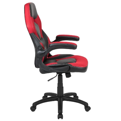 BlackArc Gamma Gaming Desk & Chair Set - Black & Red High Back Gaming Chair With Flip-Up Arms; Desk With Detachable Headphone Hook/Cupholder 3 BlackArc Gamma Gaming Desk & Chair Set - Black & Red High Back Gaming Chair With Flip-Up Arms; Desk With Detachable Headphone Hook/Cupholder - Image 3