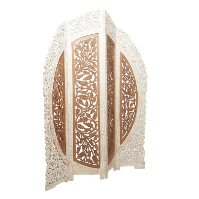 French Country Mango Wood Room Divider Screen Brown - Olivia & May 6 French Country Mango Wood Room Divider Screen Brown - Olivia & May - Image 6