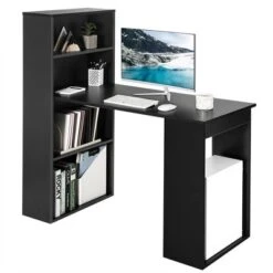 Costway Computer Desk Writing Workstation Office W/6-Tier Storage Shelves WhiteBlack -Furniture Sale Store GUEST 3f939068 22d1 4ce8 9cde 629c11e5714f