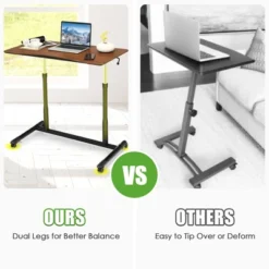 Costway Height Adjustable Computer Desk Sit Stand Rolling Notebook Table NaturalBrownBlack -Furniture Sale Store GUEST 3fce6802 6651 4e0e af37 b3b517c562fd
