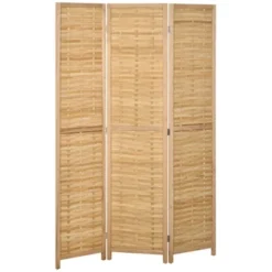HOMCOM Room Divider, 5.5' Tall Bamboo Portable Folding Privacy Screens, Hand-Woven Double Side Partition Wall Dividers For Home, Natural -Furniture Sale Store GUEST 3fe7bbec 1d01 4752 b1e1 be41ec134544