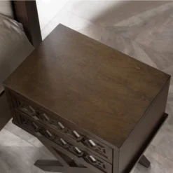 Mirrored Diamond Filigree X Base Nightstand/Table Walnut - Leick Home 14 Mirrored Diamond Filigree X Base Nightstand/Table Walnut - Leick Home -Furniture Sale Store GUEST 41891f5b 9628 46db b697 0382587f3d4a