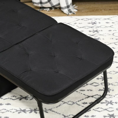 HOMCOM Ottoman Sofa Bed, 4 In 1 Multi-Function Button Tufted Folding Sleeper Chair Bed With Adjustable Backrest, Pillow, Side Pocket 5 HOMCOM Ottoman Sofa Bed, 4 In 1 Multi-Function Button Tufted Folding Sleeper Chair Bed With Adjustable Backrest, Pillow, Side Pocket - Image 5