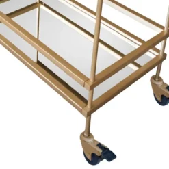 Modern Style Tubular Iron Bar Cart With 2 Mirrored Shelves Gold - The Urban Port -Furniture Sale Store GUEST 43274feb 5022 44be a529 a97292a901db
