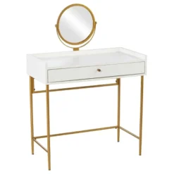 Randburg Vanity Table With Mirror White/Gold - Aiden Lane -Furniture Sale Store GUEST 436d92e1 7512 4b0f a05b 6a58a68f1c92