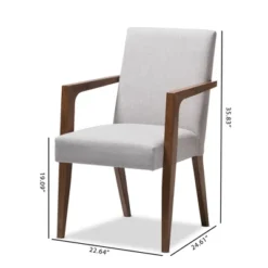 Set Of 2 Andrea Mid - Century Modern Upholstered Wooden Armchair - Grayish Beige - Baxton Studio -Furniture Sale Store GUEST 43740384 f110 46a3 b208 6fc053f7c0da