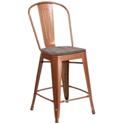 Merrick Lane 24" Metal Indoor-Outdoor Counter Stool With Vertical Slat Back, Integrated Footrest And Wood Seat 15 Merrick Lane 24" Metal Indoor-Outdoor Counter Stool With Vertical Slat Back, Integrated Footrest And Wood Seat -Furniture Sale Store GUEST 437921e2 9098 4550 b443 064f8b1cdb73