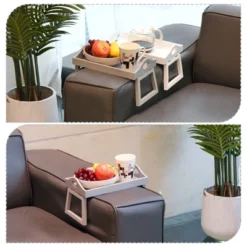 Unique Bargains Sofa Armrest Tray Portable Arm Table Wooden Couch Serving Platter For Drinks Grey White 2 Pcs -Furniture Sale Store GUEST 43a41de5 e2cc 4632 9e4d d779dc916747