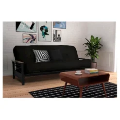 Nadia Metal Futon Frame With Wood Armrest - Room & Joy -Furniture Sale Store GUEST 441498eb 0201 414f b0c9 8e58559a746c