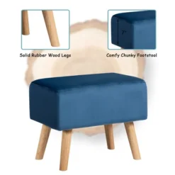 Costway Leisure Chair And Ottoman Thick Padded Velvet Tufted Sofa Set W/ Wood Legs PinkBlue Green -Furniture Sale Store GUEST 4422430b 7d6d 4971 ad5b 4f12cb5d5cb6
