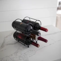 Black Metal Wine Bottle Holder - Foreside Home & Garden -Furniture Sale Store GUEST 453f2d6c a78f 4768 8805 e3f148eceb7e