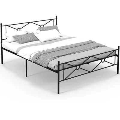 Costway Full/Queen Size Metal Platform Bed Frame W/ Headboard Mattress Foundation 11 Costway Full/Queen Size Metal Platform Bed Frame W/ Headboard Mattress Foundation - Image 11