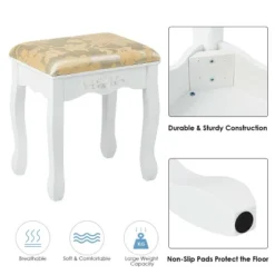 Costway Vanity Table Dressing Table 5 Make Up Table Stool -Furniture Sale Store GUEST 46759b5b 6544 498a a7b6 3984531d0abb