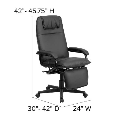 Emma And Oliver High Back Black LeatherSoft Executive Reclining Ergonomic Office Chair With Arms 3 Emma And Oliver High Back Black LeatherSoft Executive Reclining Ergonomic Office Chair With Arms - Image 3