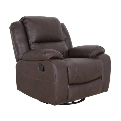 Malic Classic Tufted PU Leather Swivel Recliner - Christopher Knight Home 6 Malic Classic Tufted PU Leather Swivel Recliner - Christopher Knight Home - Image 6
