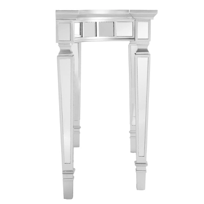 Glenrose Glam Mirrored Console Table - Matte Silver - Aiden Lane 3 Glenrose Glam Mirrored Console Table - Matte Silver - Aiden Lane - Image 3
