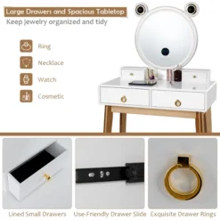 Costway Vanity Dressing Table Set Touch Screen Dimming Mirror -Furniture Sale Store GUEST 483832fa 7175 4ec0 bae3 991a21e26a90