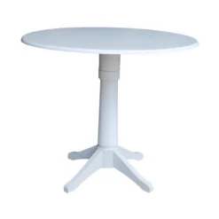 42" Nina Round Top Dual Drop Leaf Pedestal Table White - International Concepts -Furniture Sale Store GUEST 483bef72 9a89 4038 bb80 b42f0d9cdd17