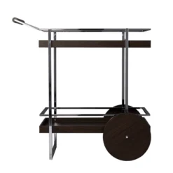 Oneots Rolling Bar Cart Brown/Chrome - Aiden Lane -Furniture Sale Store GUEST 484cebef 6a05 4ceb a101 c495fe3aad43
