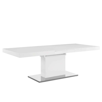 Vector Extendable Dining Table White Silver - Modway 3 Vector Extendable Dining Table White Silver - Modway - Image 3