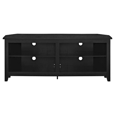 Transitional 4 Cubby Wood Open Storage Corner TV Stand For TVs Up To 65" - Saracina Home 3 Transitional 4 Cubby Wood Open Storage Corner TV Stand For TVs Up To 65" - Saracina Home - Image 3