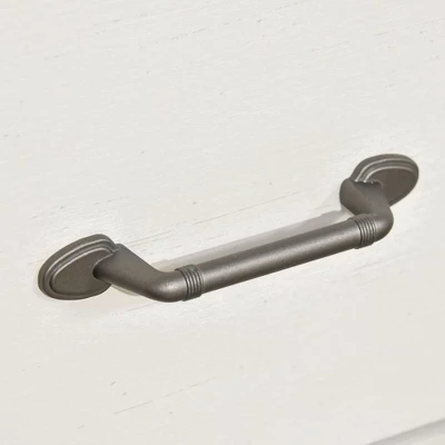 HOMCOM Wooden Farmhouse Sideboard, Storage Buffet Cabinet With 2 Large Drawers, X-Shaped Wine Rack, And Cabinets, Distressed White 4 HOMCOM Wooden Farmhouse Sideboard, Storage Buffet Cabinet With 2 Large Drawers, X-Shaped Wine Rack, And Cabinets, Distressed White - Image 4