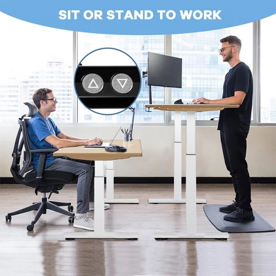 Costway Electric Stand Up Desk Frame Dual Motor Height Adjustable Stand WhiteBlack 5 Costway Electric Stand Up Desk Frame Dual Motor Height Adjustable Stand WhiteBlack - Image 5