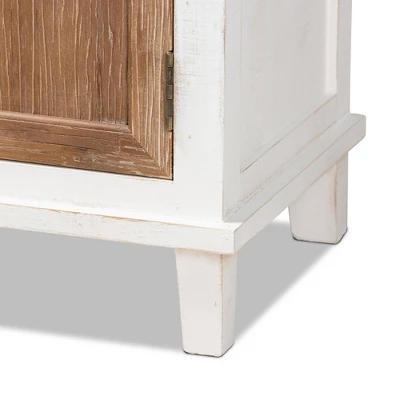 Glynn Wood 2 Door Storage Cabinet White/Brown - Baxton Studio 6 Glynn Wood 2 Door Storage Cabinet White/Brown - Baxton Studio - Image 6