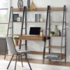 3pc Denton Ladder Desk And Shelf Walnut/Black - Buylateral