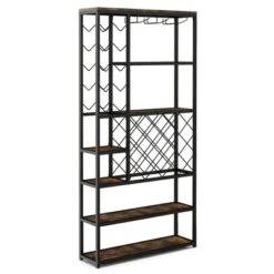 Costway Industrial Wine Rack Multi-purpose Freestanding Bakers Rack With Glass Holder -Furniture Sale Store GUEST 4b7a7383 e540 4e0f 90bf 4fe41b51ffdb