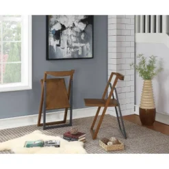 2pk Sydney Folding Chairs Wire Brush Chestnut - Boraam -Furniture Sale Store GUEST 4b7f5b1c d97e 4f11 a62d 27f4128e89b2