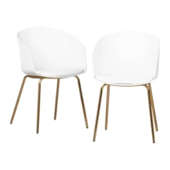 Set Of 2 Flam Dining Chairs With Gold Metal Legs - South Shore -Furniture Sale Store GUEST 4be06482 010b 4016 b69e 7b4dd544866b