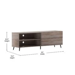 Merrick Lane Mid-Century Modern TV Stand With Adjustable Shelves And Two Drawers -Furniture Sale Store GUEST 4bfa500b 689a 4dcd beef 5aba4a4d647c