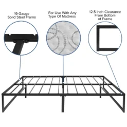 Flash Furniture 14 Inch Metal Platform Bed Frame With 12 Inch Pocket Spring Mattress In A Box (No Box Spring Required) - Full -Furniture Sale Store GUEST 4c080528 8ddb 4d65 b657 aa2a343f4e90 1
