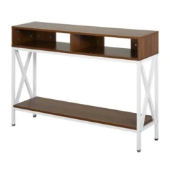 HOMCOM Industrial Style Entryway Console Table Desk With Shelf For Living Room, Or Bedroom -Furniture Sale Store GUEST 4c6cf680 b559 4e0c 969a 3daf0a0a079e