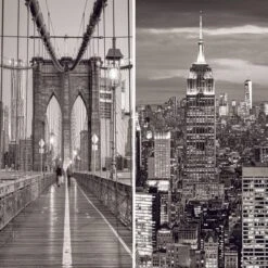 6" Double Sided New York Bridge Canvas Room Divider Gray - Oriental Furniture -Furniture Sale Store GUEST 4c8cb2ae ffc6 40e1 92bb cea3f0672ec6