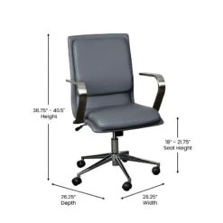 Emma And Oliver Modern Upholstered Mid-Back Home Office Chair With Arms And 5 Star Base 22 Emma And Oliver Modern Upholstered Mid-Back Home Office Chair With Arms And 5 Star Base -Furniture Sale Store GUEST 4ca9e908 d065 4c11 b624 c4bfa2e090bd