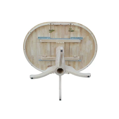 36" Round Extendable Table With 12" Drop Leaf Unfinished - International Concepts 7 36" Round Extendable Table With 12" Drop Leaf Unfinished - International Concepts - Image 7