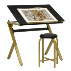 2pc Stellar Drawing Table With 36" Adjustable Top With Stool Set Black/Gold - Studio Designs 28 2pc Stellar Drawing Table With 36" Adjustable Top With Stool Set Black/Gold - Studio Designs -Furniture Sale Store GUEST 4dcfbf27 2896 4c45 a815 140c91b7d844