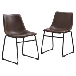 Set Of 2 Laslo Modern Upholstered Faux Leather Dining Chairs - Saracina Home -Furniture Sale Store GUEST 4df149f4 10cd 43f6 ae87 21d2762646ef