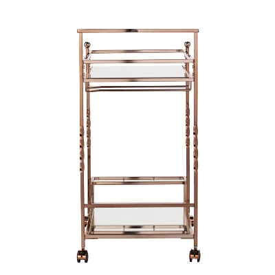 Iverson Metal Mirrored Bar Cart - Aiden Lane 3 Iverson Metal Mirrored Bar Cart - Aiden Lane - Image 3